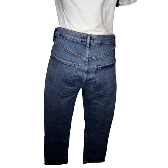 AGOLDE Riley High Rise Distressed Jeans Women’s Size 29 Blue Button Fly - Picture 3 of 7
